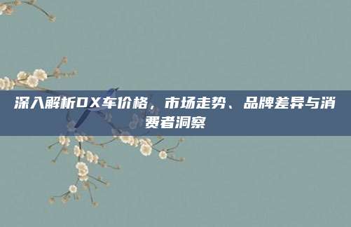 深入解析DX车价格,市场走势、品牌差异与消费者洞察