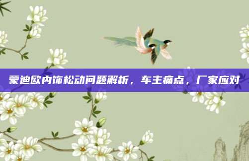蒙迪欧内饰松动问题解析,车主痛点,厂家应对