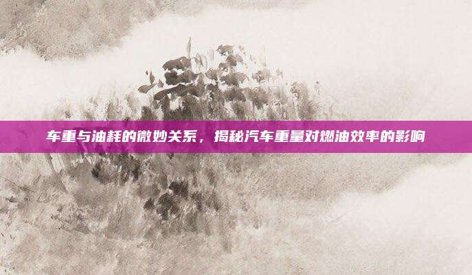 车重与油耗的微妙关系,揭秘汽车重量对燃油效率的影响
