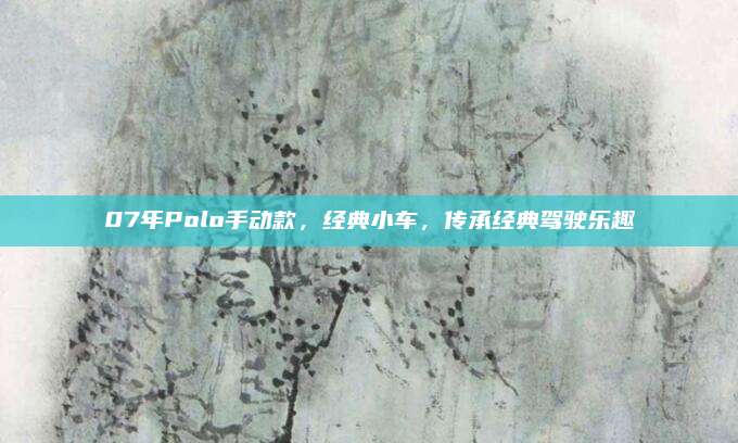 07年Polo手动款，经典小车，传承经典驾驶乐趣