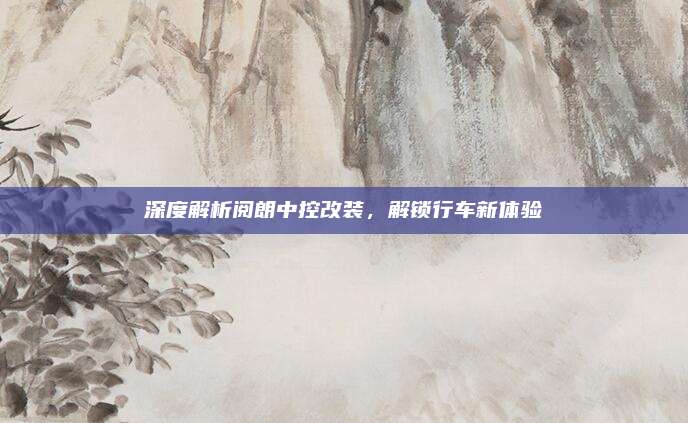 深度解析阅朗中控改装,解锁行车新体验