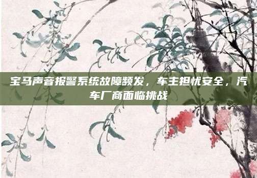宝马声音报警系统故障频发,车主担忧安全,汽车厂商面临挑战