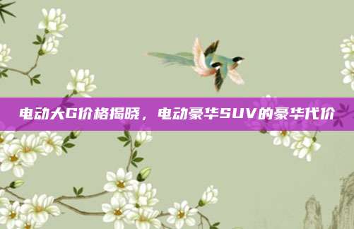 电动大G价格揭晓,电动豪华SUV的豪华代价