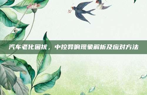 汽车老化困扰,中控异响现象解析及应对方法