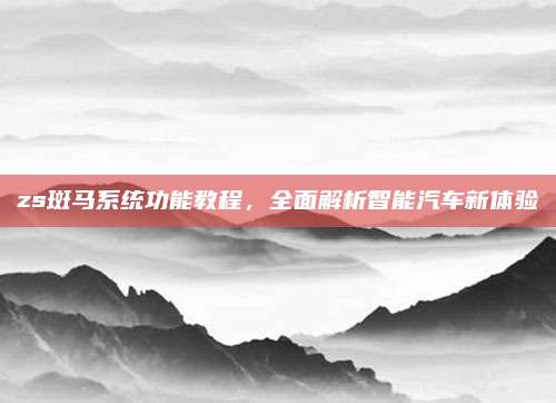 zs斑马系统功能教程,全面解析智能汽车新体验