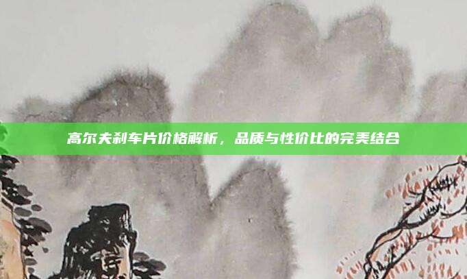 高尔夫刹车片价格解析,品质与性价比的完美结合