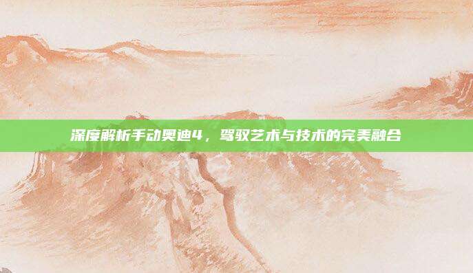 深度解析手动奥迪4,驾驭艺术与技术的完美融合