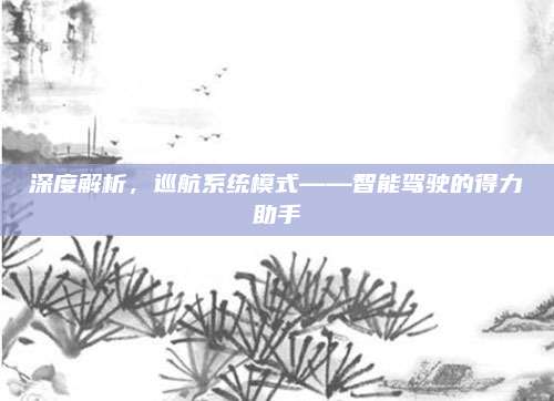 深度解析,巡航系统模式——智能驾驶的得力助手