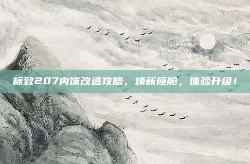 标致207内饰改造攻略,焕新座舱,体验升级!