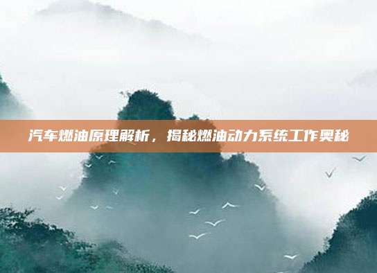 汽车燃油原理解析,揭秘燃油动力系统工作奥秘