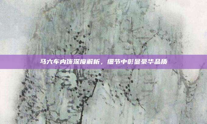 马六车内饰深度解析,细节中彰显豪华品质