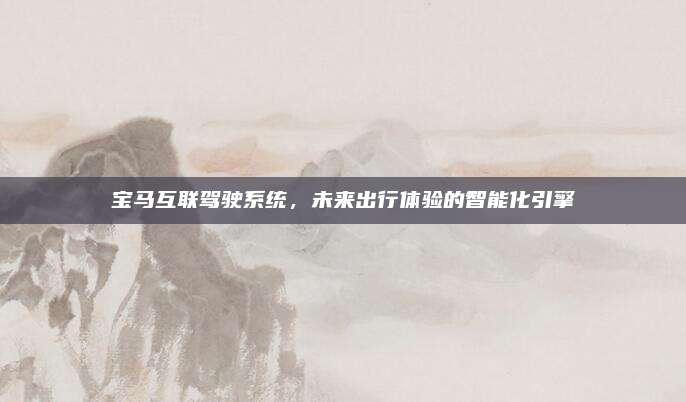 宝马互联驾驶系统,未来出行体验的智能化引擎