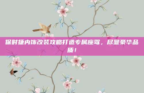保时捷内饰改装攻略打造专属座驾,尽显豪华品质!