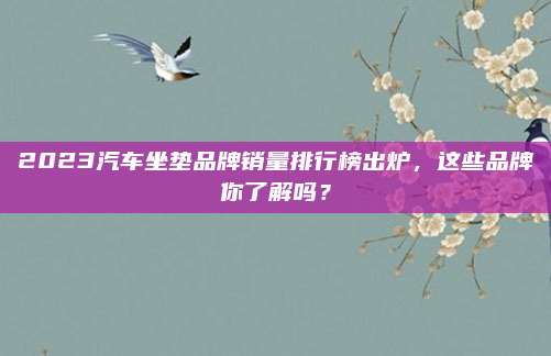 2023汽车坐垫品牌销量排行榜出炉,这些品牌你了解吗?