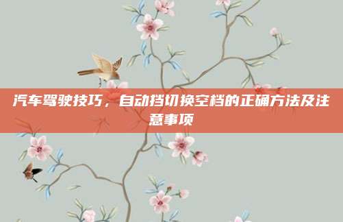 汽车驾驶技巧,自动挡切换空档的正确方法及注意事项