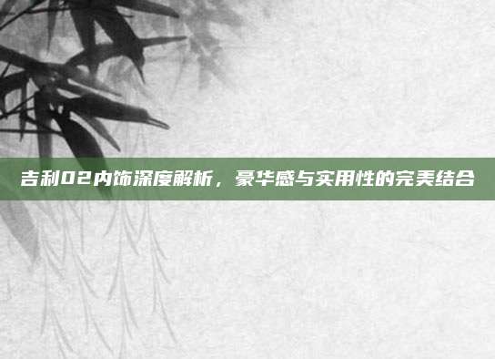 吉利02内饰深度解析,豪华感与实用性的完美结合