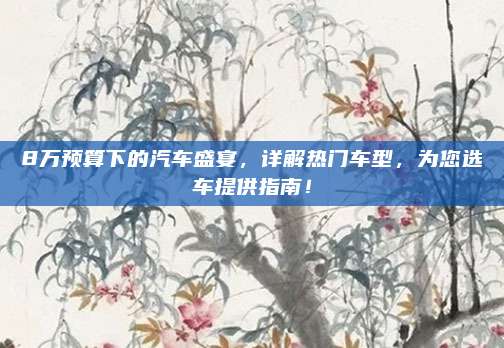 8万预算下的汽车盛宴,详解热门车型,为您选车提供指南!