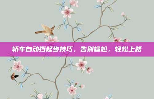 轿车自动挡起步技巧,告别尴尬,轻松上路