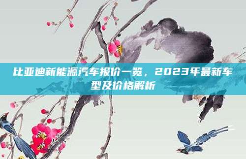 比亚迪新能源汽车报价一览,2023年最新车型及价格解析