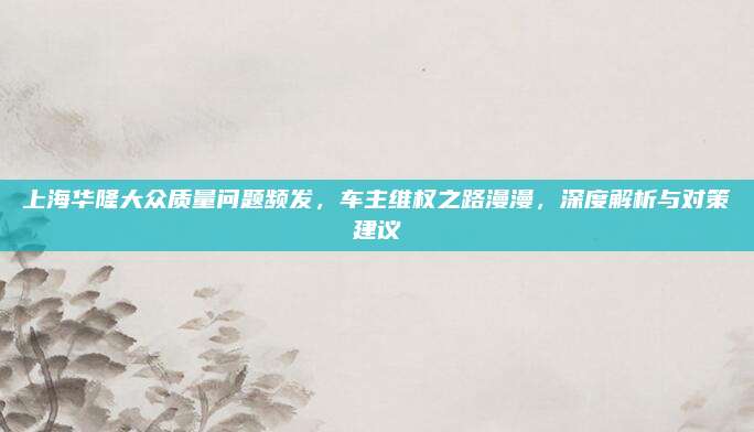 上海华隆大众质量问题频发,车主维权之路漫漫,深度解析与对策建议