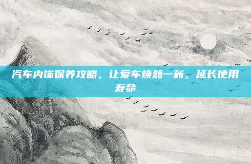 汽车内饰保养攻略,让爱车焕然一新,延长使用寿命