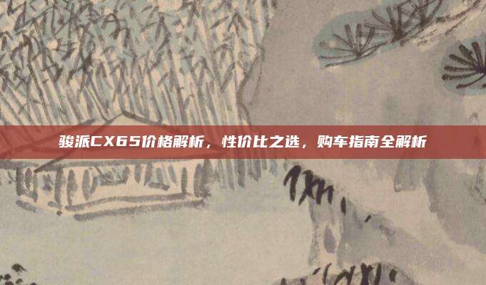骏派CX65价格解析,性价比之选,购车指南全解析