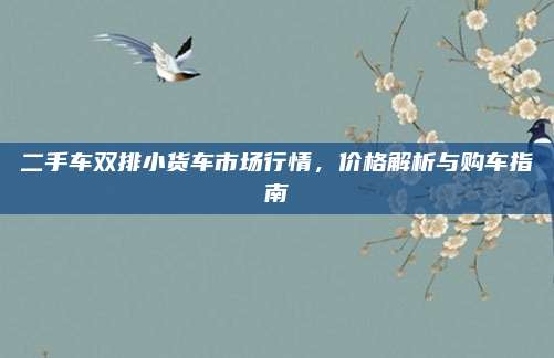 二手车双排小货车市场行情,价格解析与购车指南