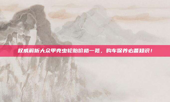 权威解析大众甲壳虫轮胎价格一览,购车保养必备知识!