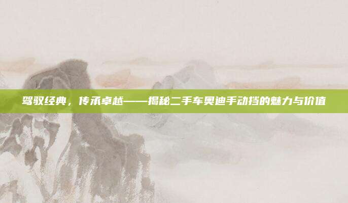 驾驭经典,传承卓越——揭秘二手车奥迪手动挡的魅力与价值