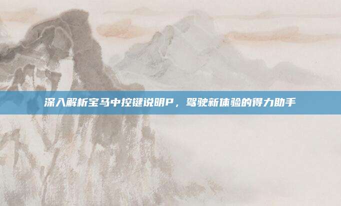 深入解析宝马中控键说明P,驾驶新体验的得力助手