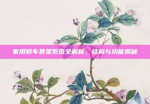 家用轿车悬架系统全解析,结构与功能揭秘