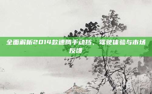 全面解析2014款速腾手动挡,驾驶体验与市场反馈