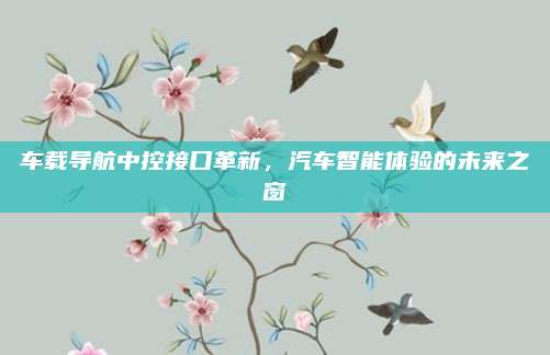 车载导航中控接口革新,汽车智能体验的未来之窗