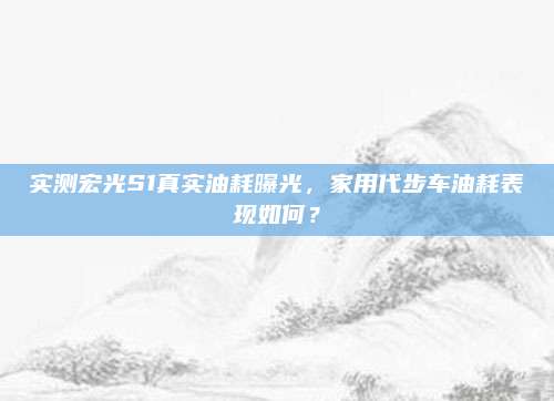 实测宏光S1真实油耗曝光,家用代步车油耗表现如何?