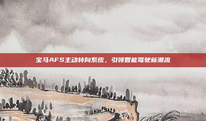 宝马AFS主动转向系统,引领智能驾驶新潮流