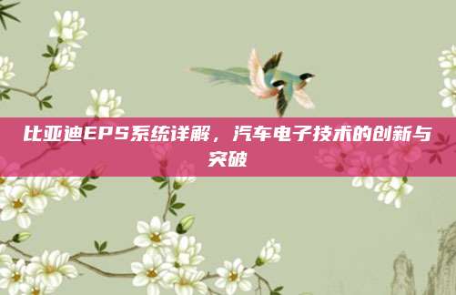 比亚迪EPS系统详解,汽车电子技术的创新与突破