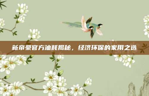 新帝豪官方油耗揭秘,经济环保的家用之选
