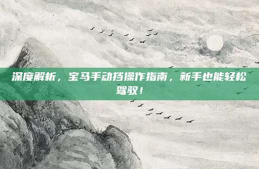 深度解析,宝马手动挡操作指南,新手也能轻松驾驭!