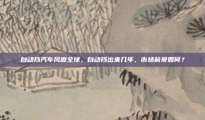 自动挡汽车风靡全球，自动挡出来几年，市场前景如何？