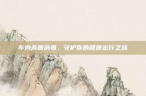车内杀菌消毒,守护你的健康出行之旅