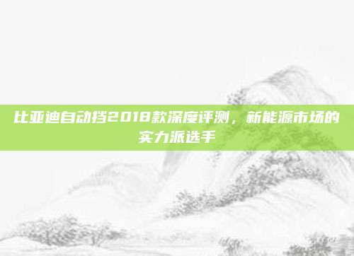 比亚迪自动挡2018款深度评测,新能源市场的实力派选手