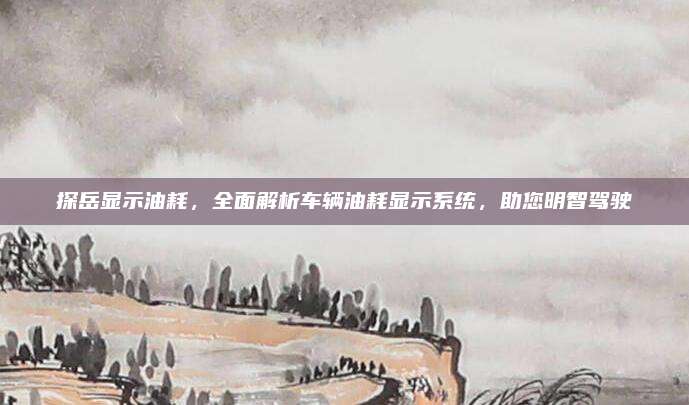 探岳显示油耗,全面解析车辆油耗显示系统,助您明智驾驶
