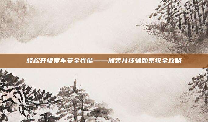 轻松升级爱车安全性能——加装并线辅助系统全攻略