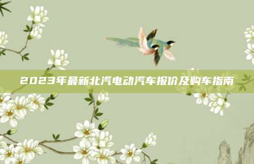 2023年最新北汽电动汽车报价及购车指南