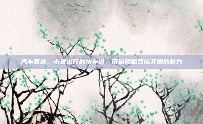 汽车直达,未来出行的快车道,带你领略智能交通的魅力