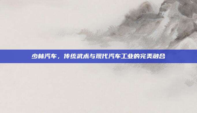 少林汽车,传统武术与现代汽车工业的完美融合