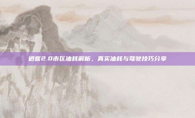 逍客2.0市区油耗解析,真实油耗与驾驶技巧分享