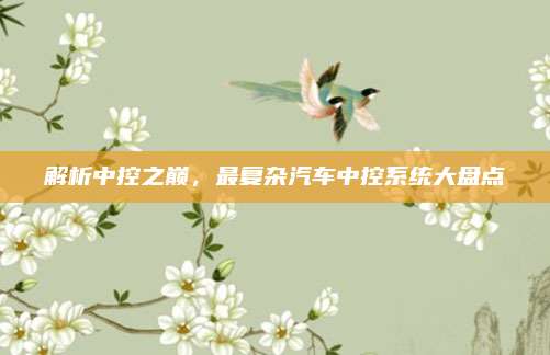 解析中控之巅,最复杂汽车中控系统大盘点
