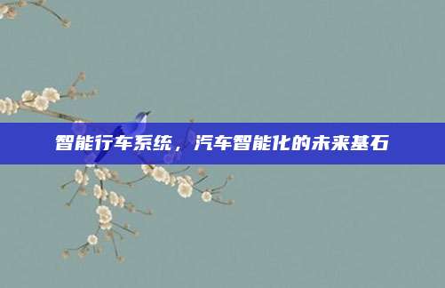 智能行车系统,汽车智能化的未来基石