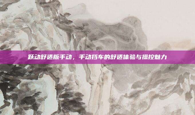 跃动舒适版手动,手动挡车的舒适体验与操控魅力